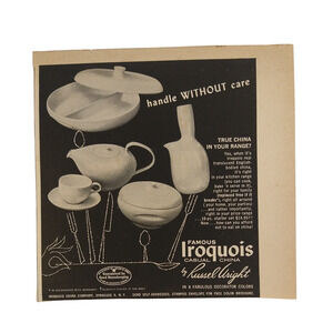 1958‎ Iroquois Casual China Vtg Magazine Print Ad Russel Wright Teacup Design